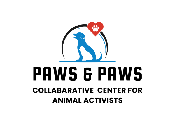Blue Red Modern Dog Cat Center Logo